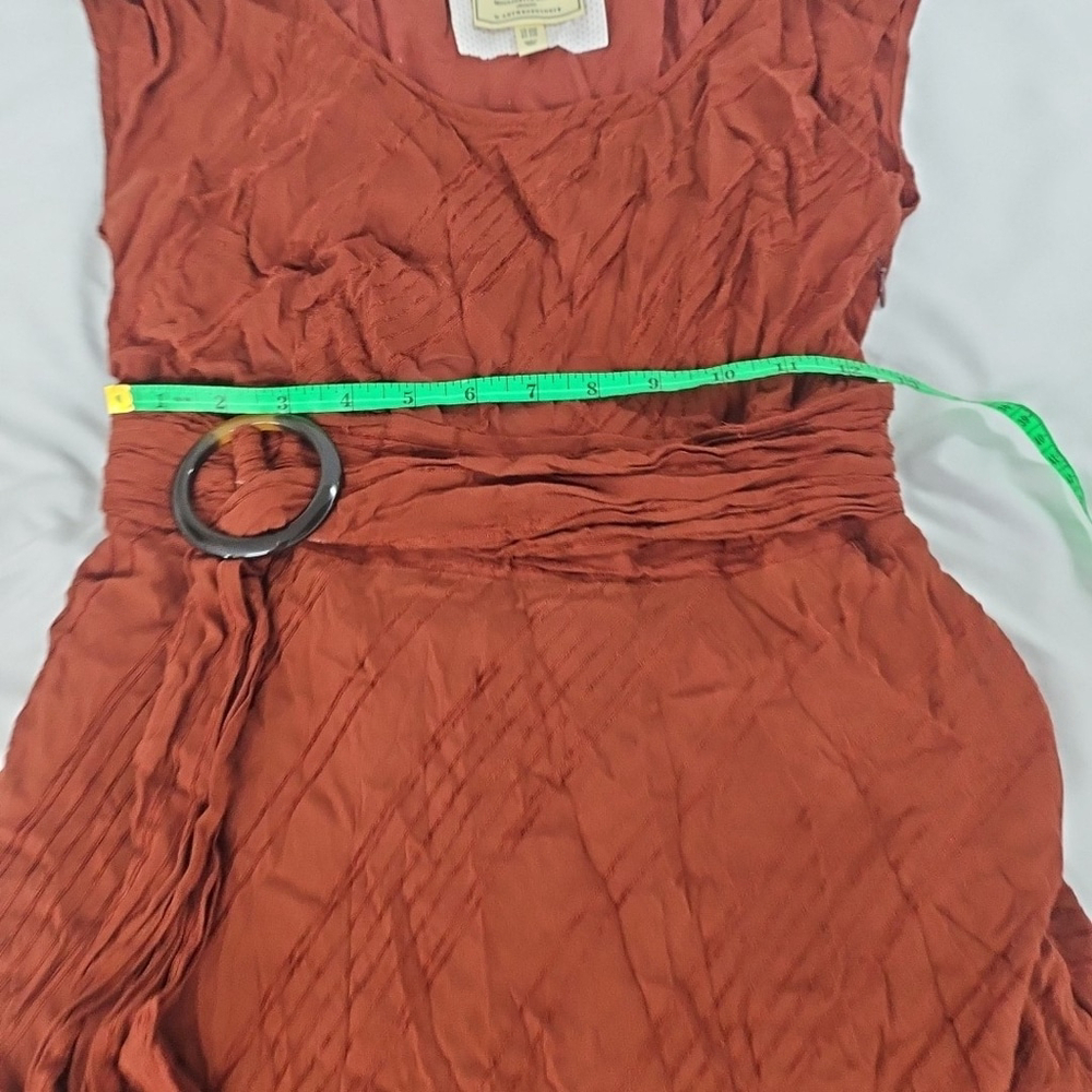 Anthropologie Moulinette Soeurs Guinevere Belted Boho Maxi Orange Dress Size 2P - Picture 8 of 16